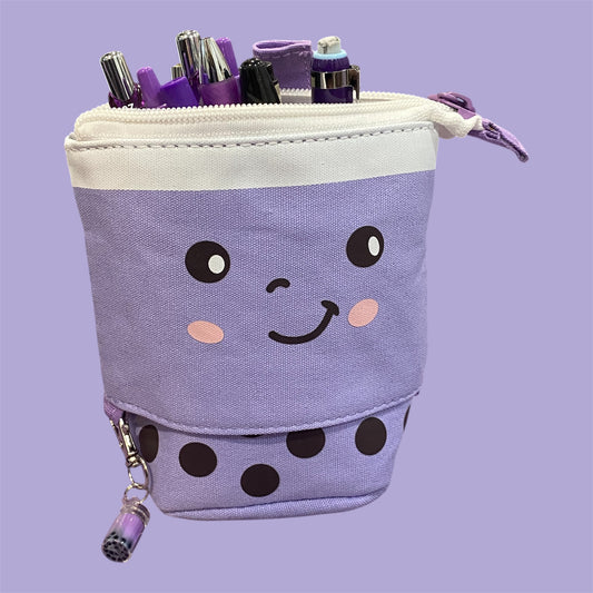 Borahae Boba Tea Pencil Pouch with Matching Charm