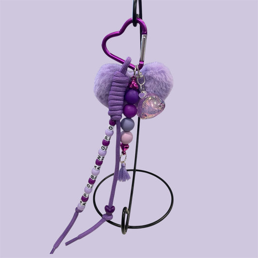 Bora Fuzzy Bora Heart Bag Charm: OT7 Inspired Purse Accessory