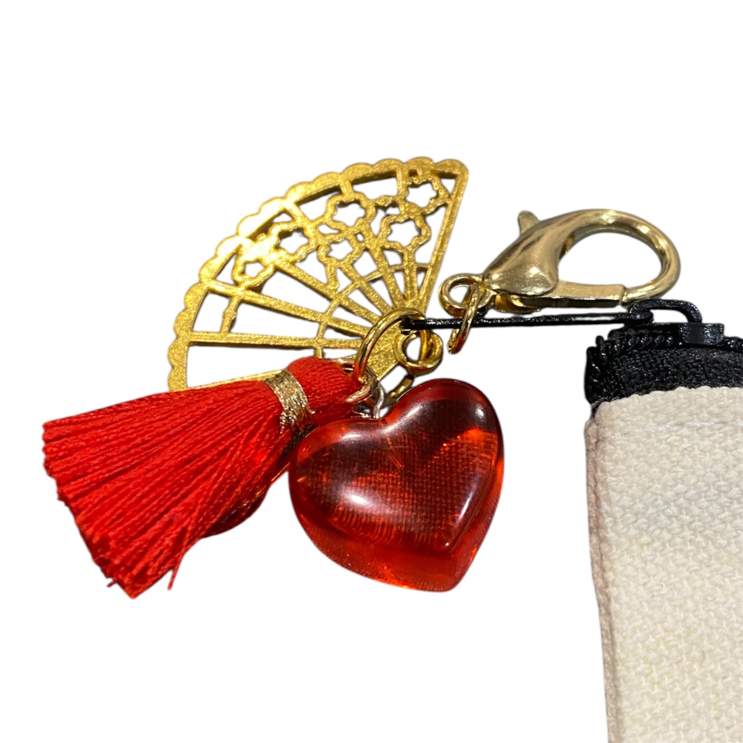 Limited Edition OT7 Comeback Inspired Minimalist Cosmetic/Pencil Pouch: Red Heart Charm Zipper Pull