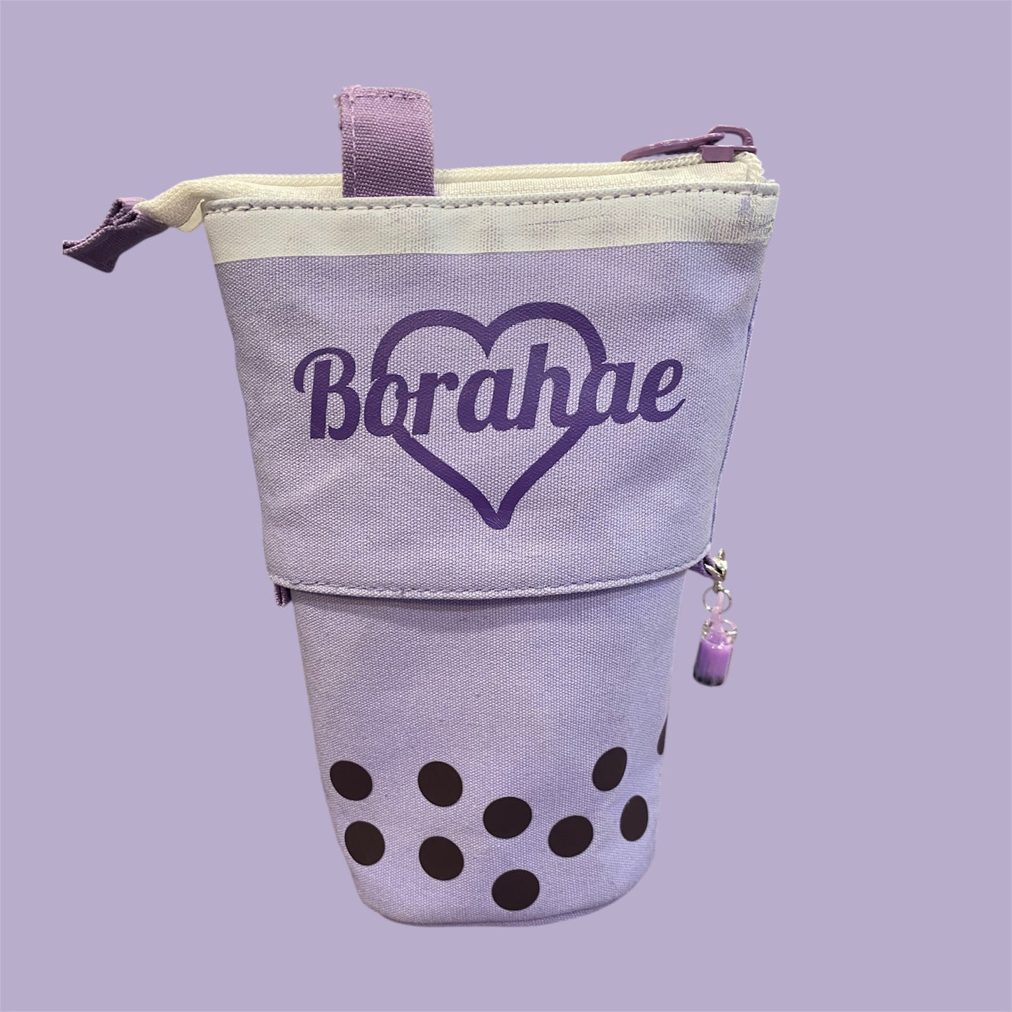 Borahae Boba Tea Pencil Pouch with Matching Charm