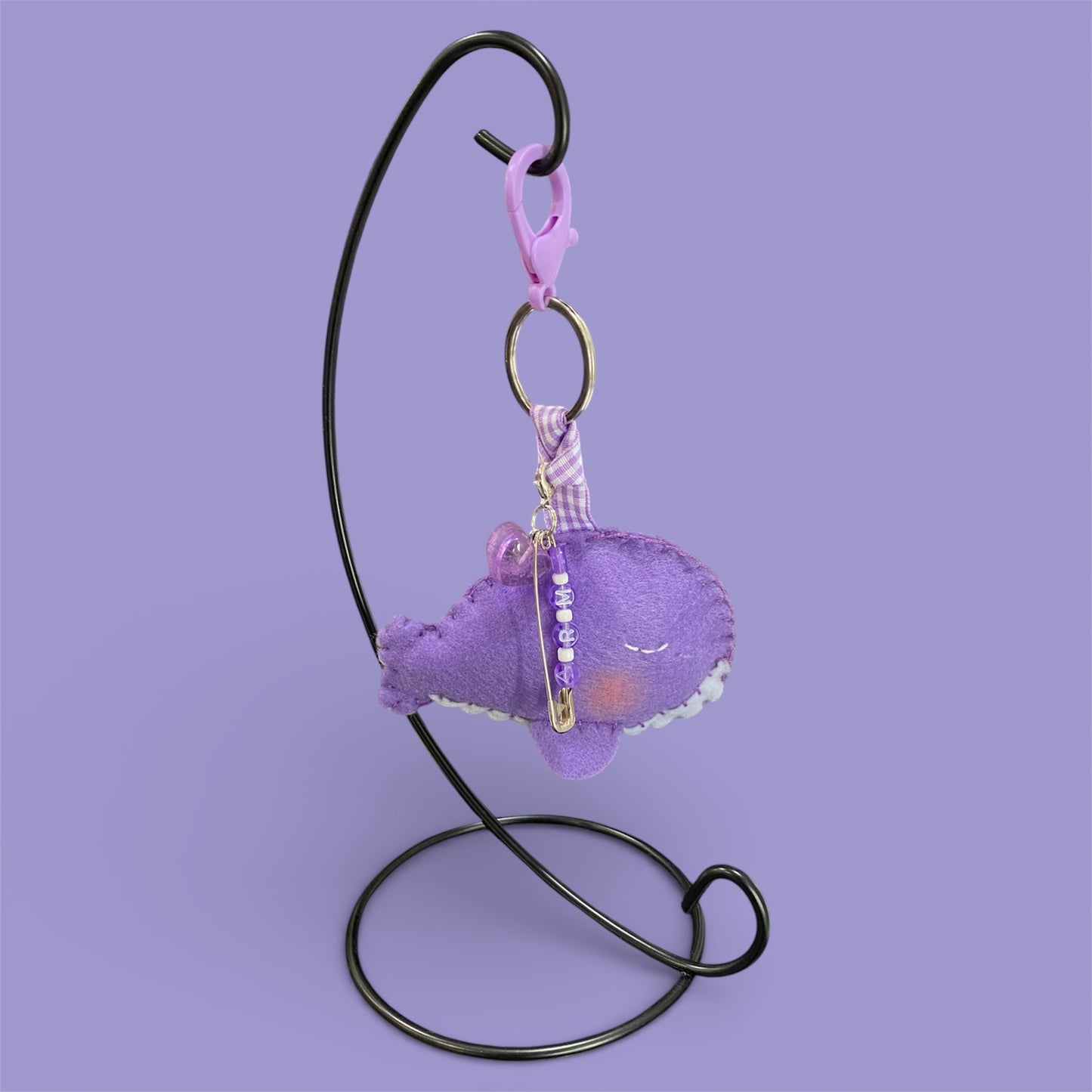 Purple Whale Felt Bag Charm/Ornament