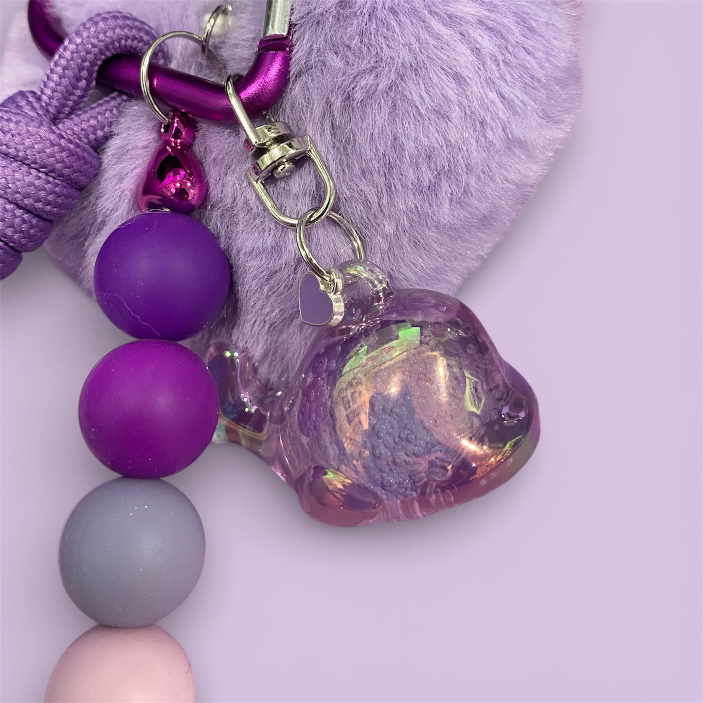 Bora Fuzzy Bora Heart Bag Charm: OT7 Inspired Purse Accessory