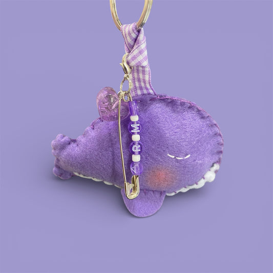 Purple Whale Felt Bag Charm/Ornament