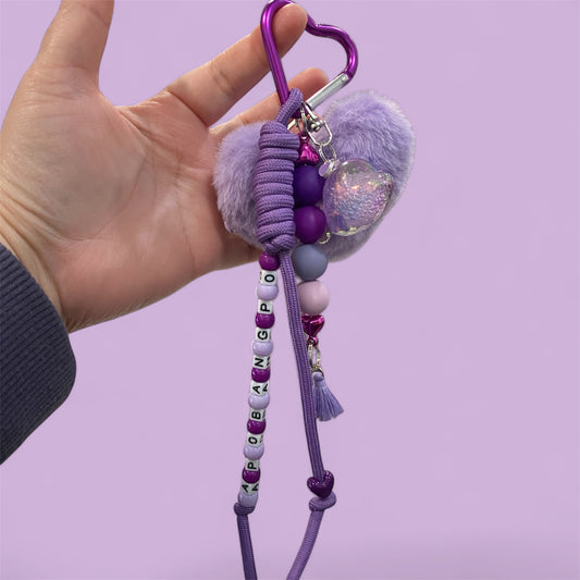 Bora Fuzzy Bora Heart Bag Charm: OT7 Inspired Purse Accessory